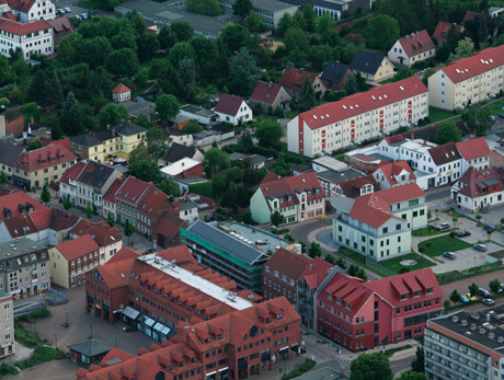 Rathaus Apotheke aus der Vogelperspektive